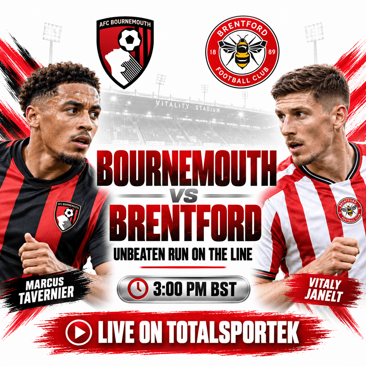 Watch Bournemouth Challenge Brentford’s Unbeaten Run Live on Totalsportek This Saturday